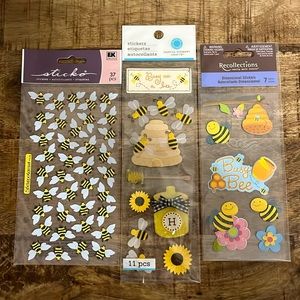 Bundle of bee themed scrapbook stickers